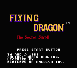 Flying Dragon: The Secret Scroll title screenshot